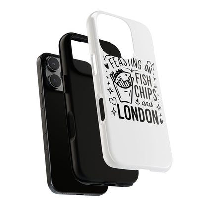 London Fish & Chips Phone Case | Fun Gift for Foodies, Travel Lovers, London Souvenir, Unique Accessories, Personalization Option