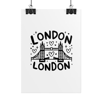 Charming London Rolled Poster for Home Decor, Wall Art, Travel Gift, Office Wall Decor, London Themed Decoration