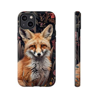 Fox Floral Phone Case, Tough Cases for Animal Lovers, Nature Themed Gift, Cute Phone Cover, Wild Fox Protector