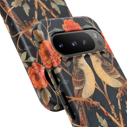 Floral Phone Case – Tough Cases with Bird Design, Unique Gift for Nature Lovers, Stylish Tech Accessory, Phone Cover, Artistic Case