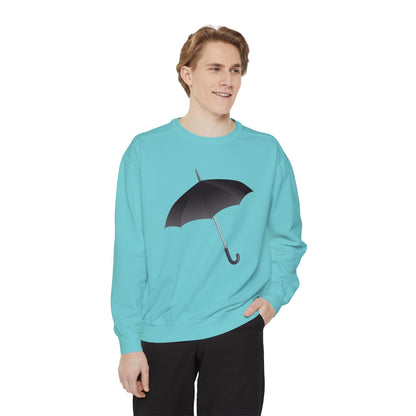 Unisex Garment-Dyed Sweatshirt Elegant - Regal Royal Umbrella