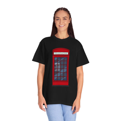 Unisex Garment-Dyed T-shirt - Iconic British Public Telephone