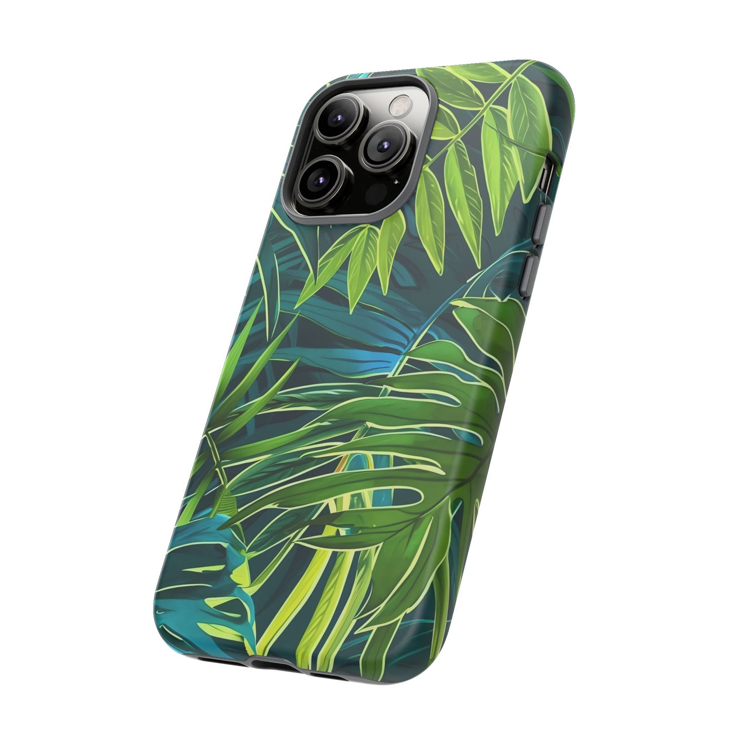 Tropical Phone Case - Durable Green Leaf Design, Eco-Friendly Gift, Trendy Accessory, Nature Lover's Case, Summer Vibes