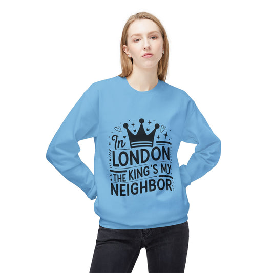 Unisex Midweight Softstyle Fleece Crewneck Sweatshirt - In London King's my Neighbour