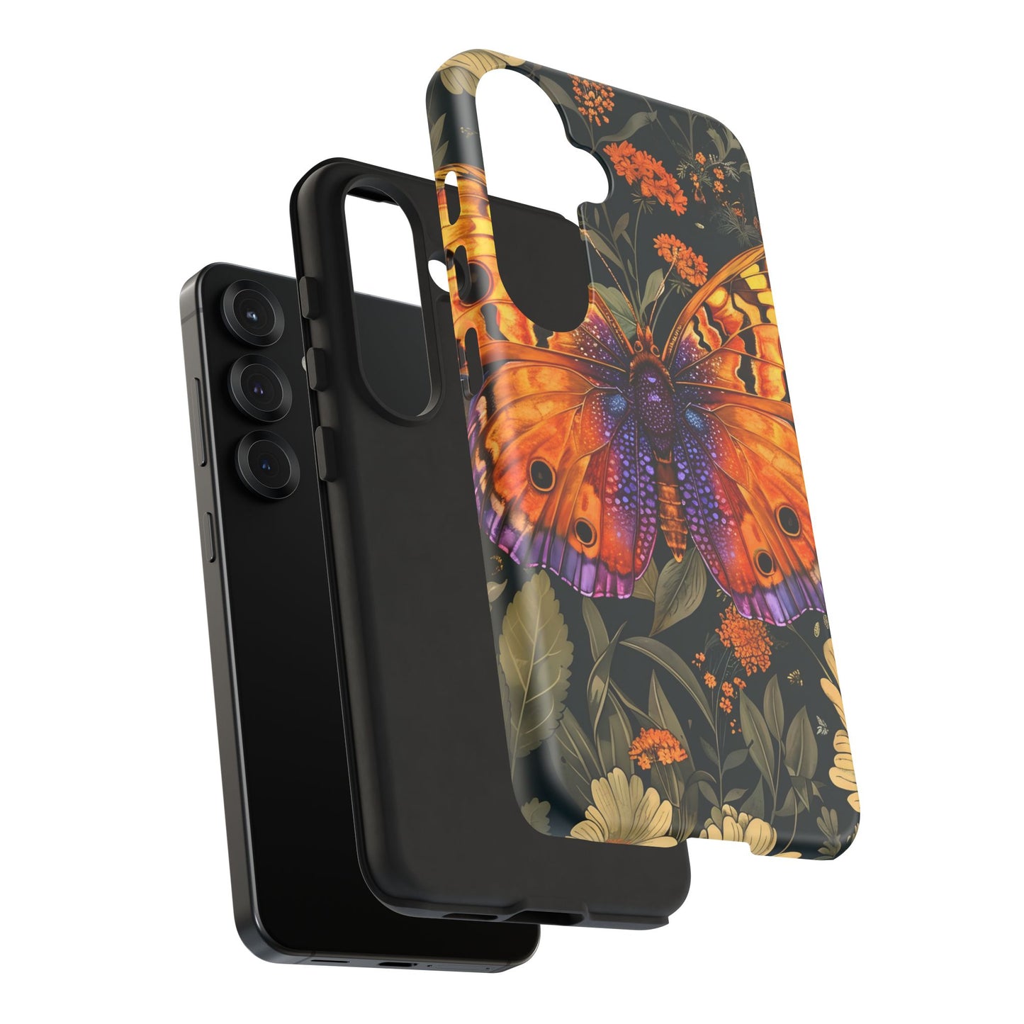 Butterfly Phone Case, Tough Cases for Nature Lovers, Vibrant Floral Design, Gift for Her, Cute Phone Accessories, Butterfly Artwork