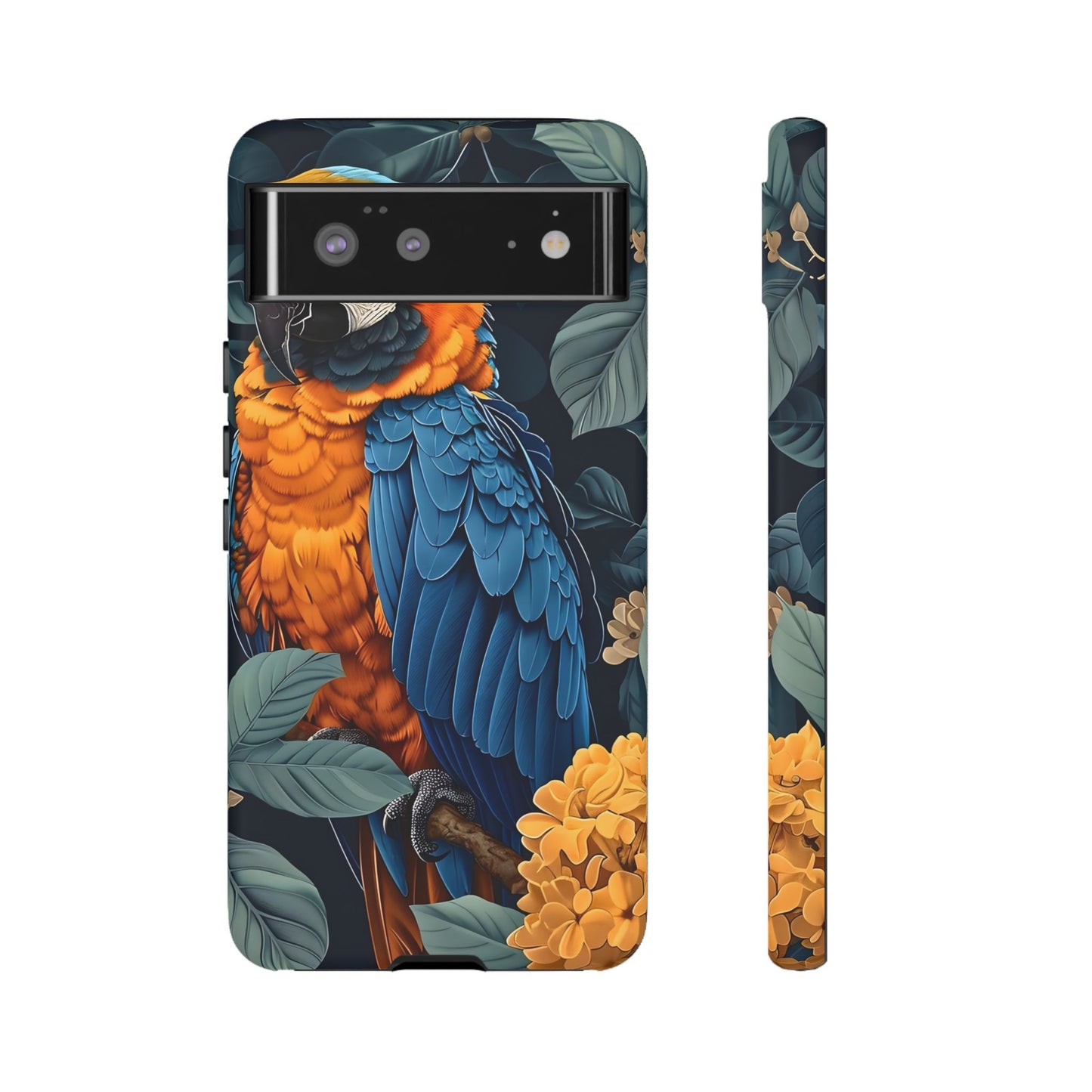 Tropical Parrot Phone Case - Tough Cases, Colorful Phone Cover, Nature Lover Gift, Floral Design, Bird Lover Accessory