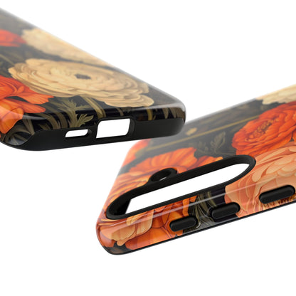 Floral Phone Case with Tough Protection, Blooming Ranunculus Design, Durable Cover, Gift for Flower Lovers, Eco-Friendly Phone Accessory