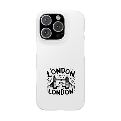 Chic London Phone Case, Slim iPhone Cover, Gifts for Travelers, London Theme Cell Phone Case, Unique Travel Souvenir