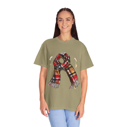 Unisex Garment-Dyed T-shirt - Classic British Plaid Scarf Design