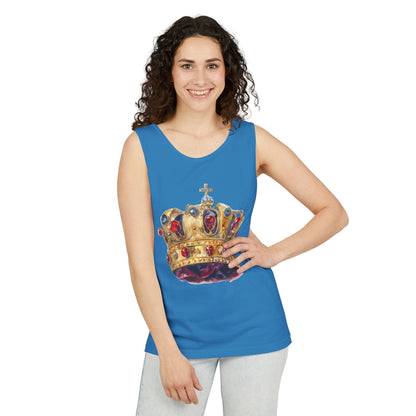 Unisex Garment-Dyed Tank Top - British Royal Crown - Symbol of Regal Elegance and Authority