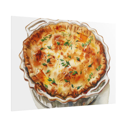Delicious Quiche Rolled Posters for Kitchen Decor, Culinary Art, Foodie Wall Art, Gift for Chefs, Cooking Enthusiasts, Home Decor