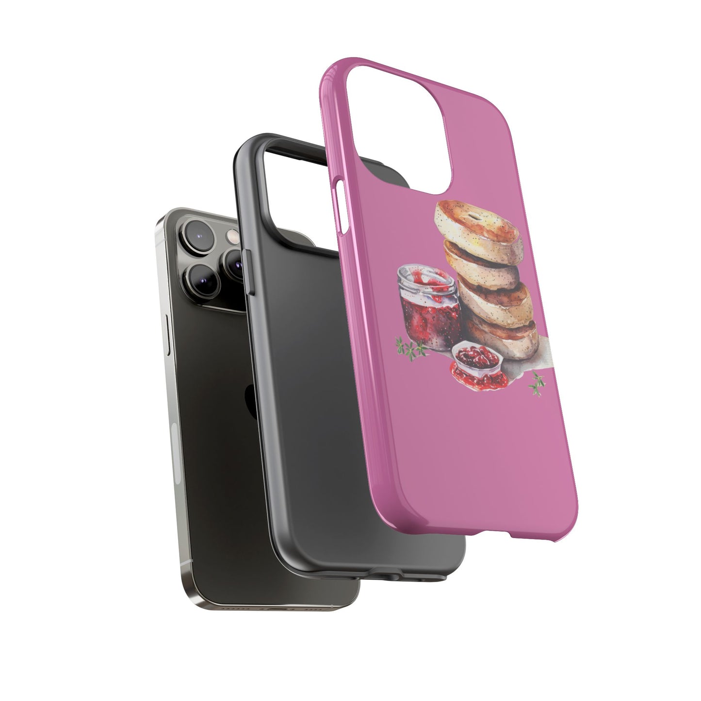 Cute Bagel Phone Case, Tough Cases for Food Lovers, Unique Gifts for Foodies, Phone Accessories for Breakfast Lovers, Fun and Stylish Cases