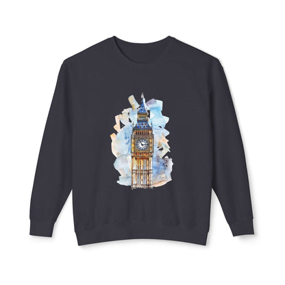 Unisex Lightweight Crewneck Sweatshirt - Iconic Big Ben Clock Tower Design
