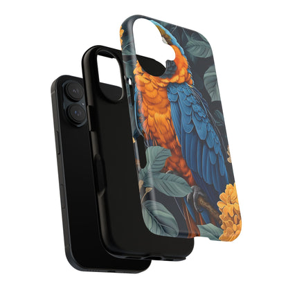 Tropical Parrot Phone Case - Tough Cases, Colorful Phone Cover, Nature Lover Gift, Floral Design, Bird Lover Accessory