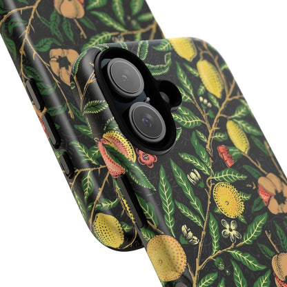 Tough Cases Phone Case, Floral Phone Cover, Tough Phone Protection, Gift for Plant Lovers, Black Background, Eco-Friendly Design