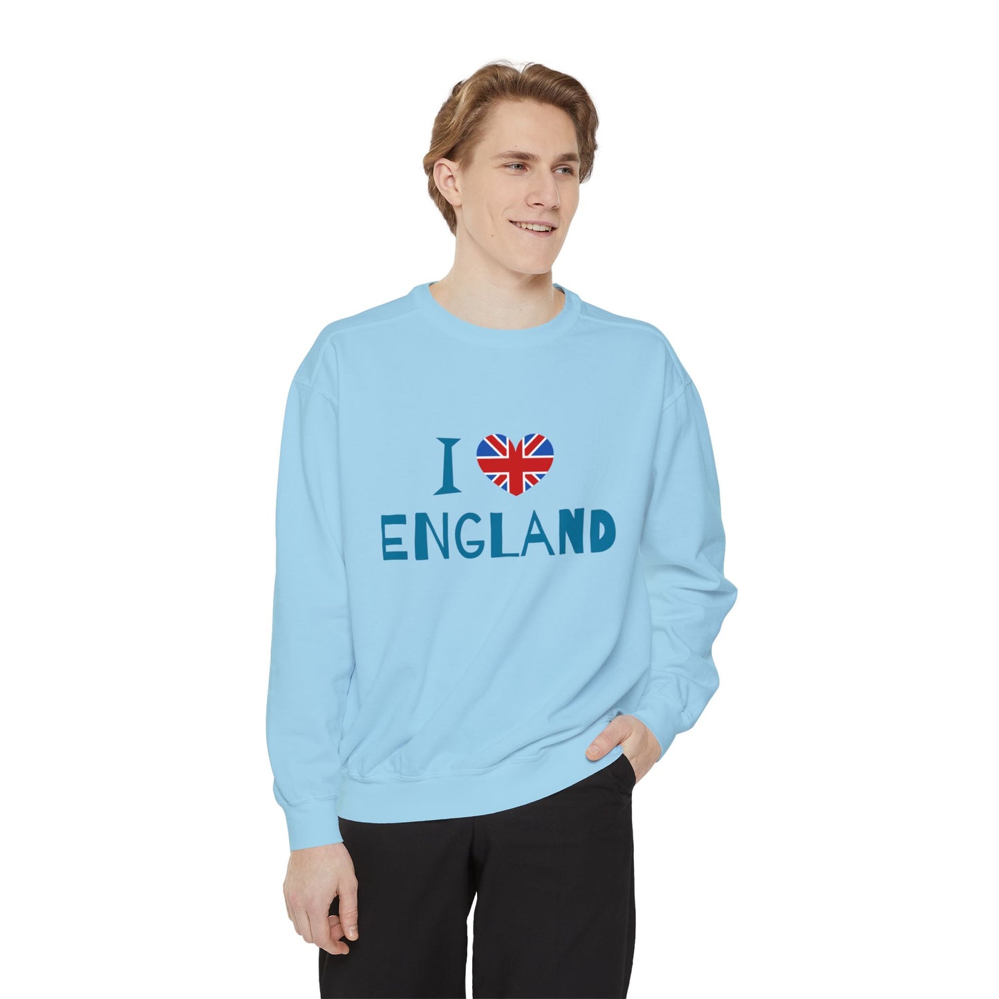 Unisex Garment-Dyed Sweatshirt Relaxed - I Love England