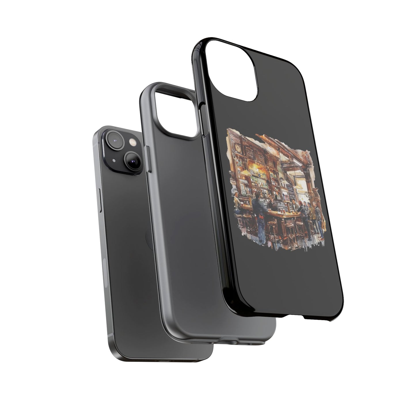 Artistic Phone Case - Cozy Pub Vibe, Trendy Smartphone Accessory, Gift for Friends, Modern Design, Durable Protection