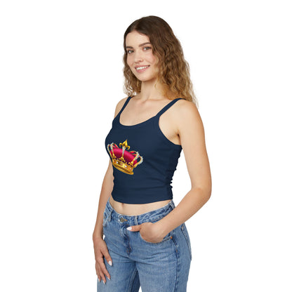 Women's Spaghetti Strap Tank Top - British Royal Crown Design