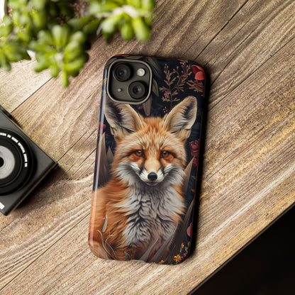 Fox Floral Phone Case, Tough Cases for Animal Lovers, Nature Themed Gift, Cute Phone Cover, Wild Fox Protector