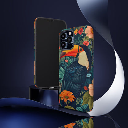 Tropical Toucan Phone Case - Cute Animal Design, Nature Lover Gift, Floral Pattern, Bird Lover Accessory, Summer Vibes