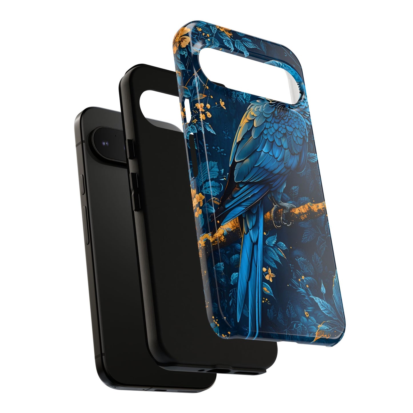 Tough Cases - Vibrant Blue Parrot Phone Case, Tropical Bird Phone Cover, Nature Lover Gift, Eco-Friendly Accessories, Unique Wildlife Decor