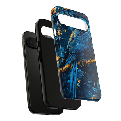 Tough Cases - Vibrant Blue Parrot Phone Case, Tropical Bird Phone Cover, Nature Lover Gift, Eco-Friendly Accessories, Unique Wildlife Decor