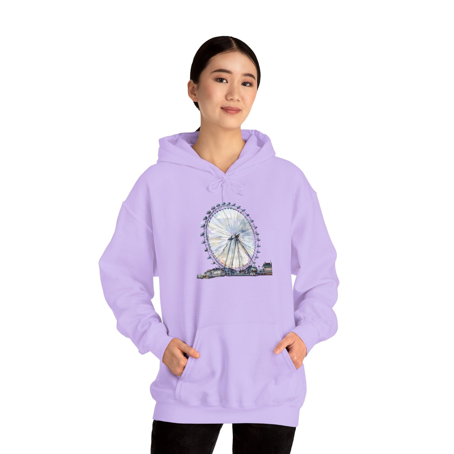 Unisex Heavy Blend™ Hooded Sweatshirt - London Eye - Iconic Ferris Wheel