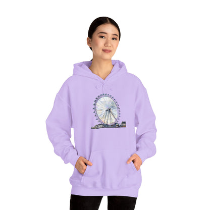 Unisex Heavy Blend™ Hooded Sweatshirt - London Eye - Iconic Ferris Wheel