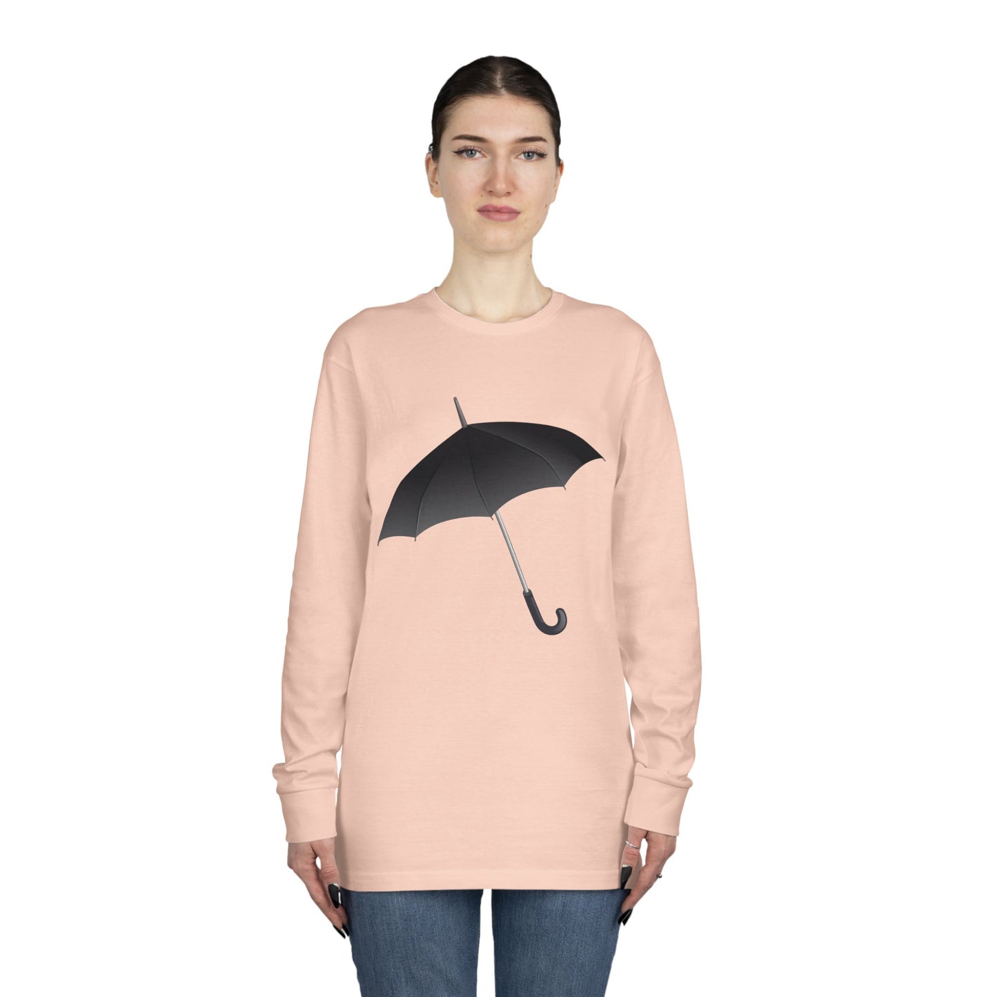 Long Sleeve Crewneck Tee - Elegant British Umbrella