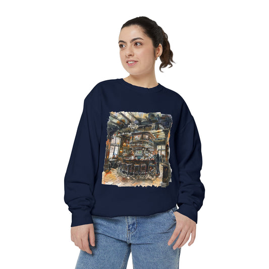 Unisex Garment-Dyed Sweatshirt - The Cozy British Pub