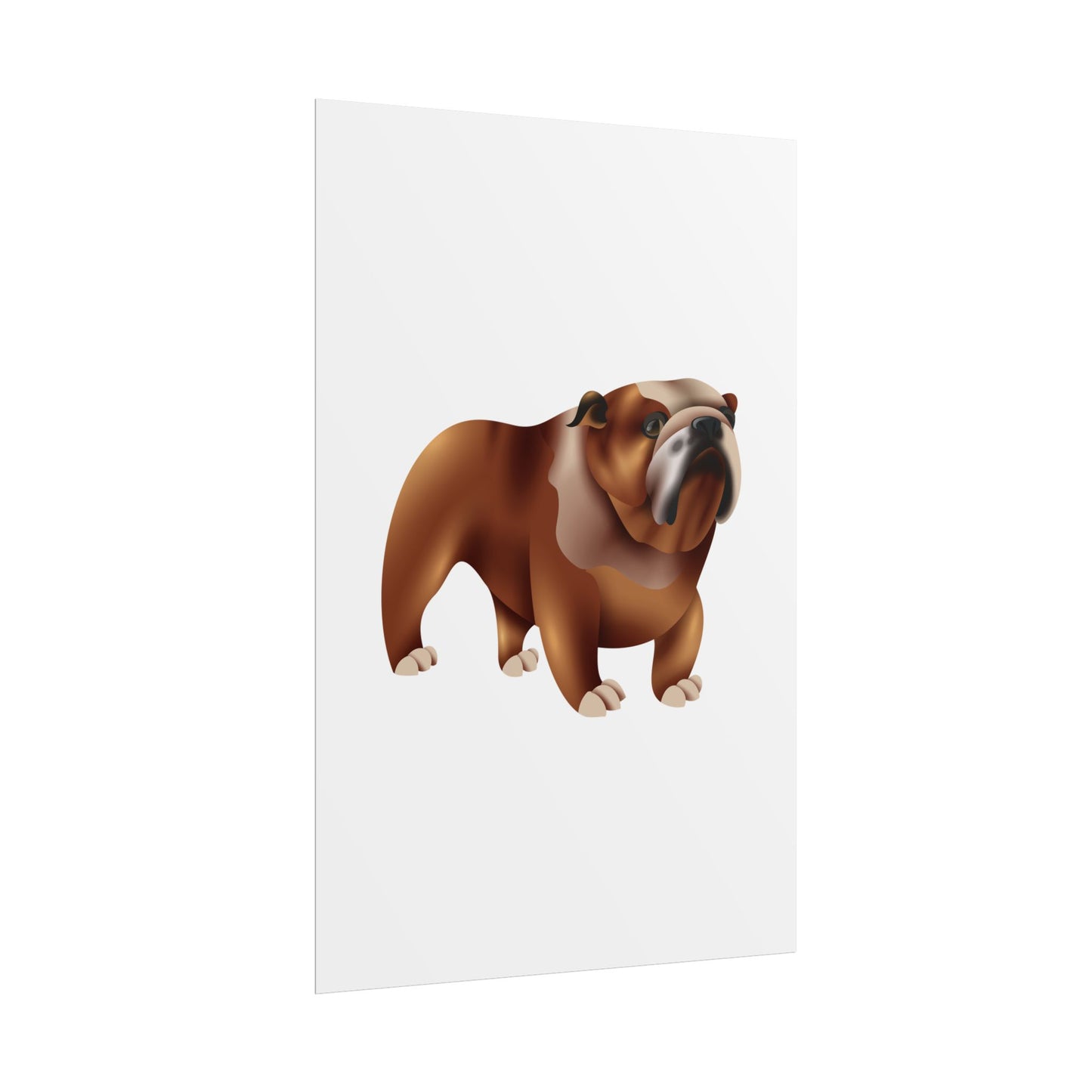 Bulldog Rolled Poster Art | Dog Lover’s Wall Decor | Unique Gift for Pet Owners | Living Room or Office Decor