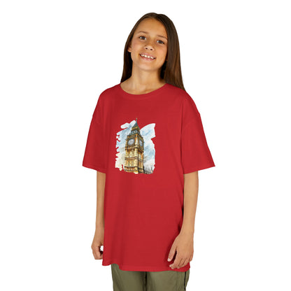 Kids Tee - Vintage Big Ben Wall Art Design -  Fun and Stylish Cotton Shirt for Young Explorers