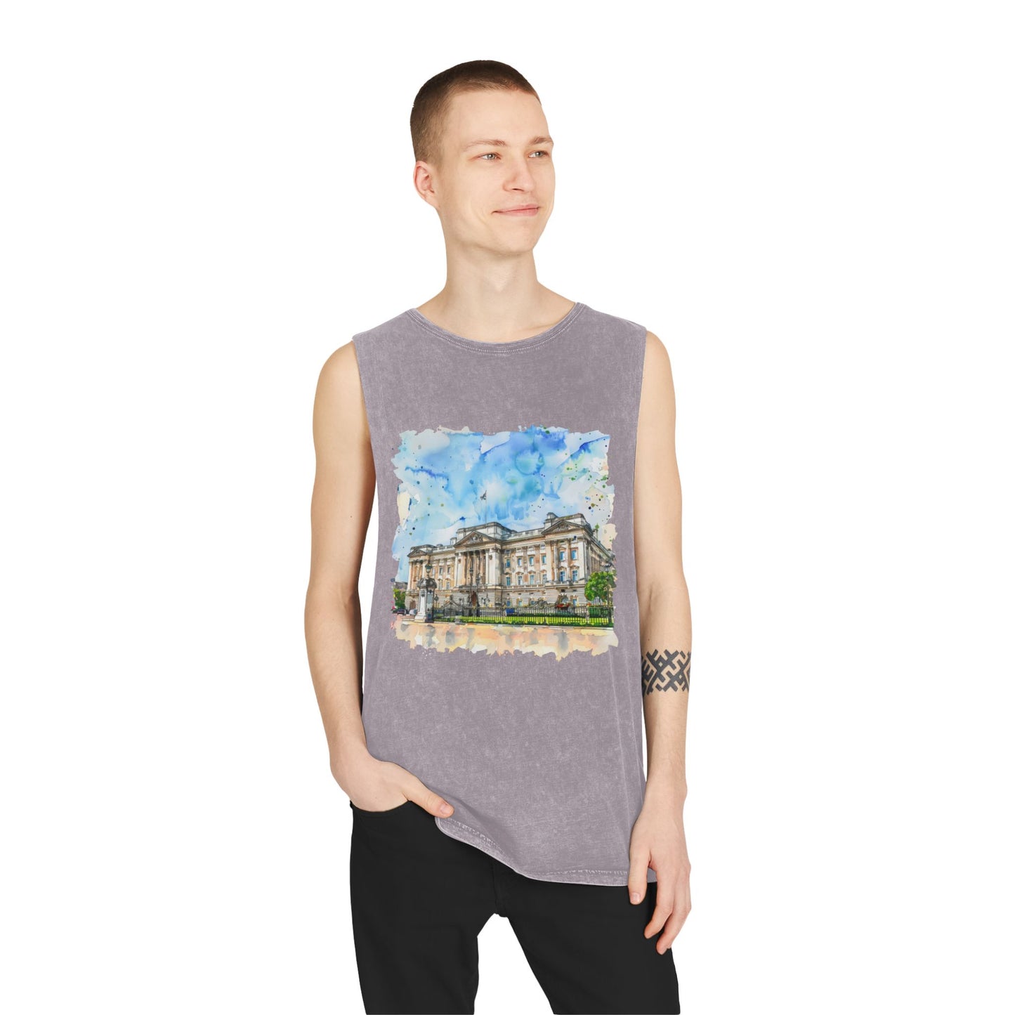 Unisex Stonewash Tank Top - British Nature - Scenic Landscapes and Natural Beauty