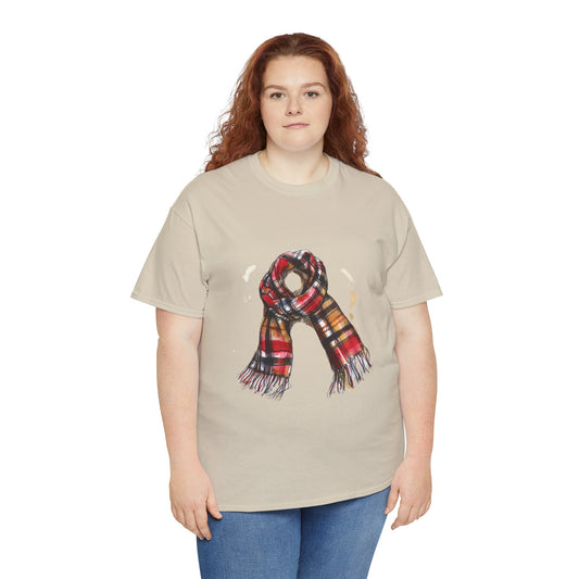 Unisex Heavy Cotton Tee - Plaid Scarf Design