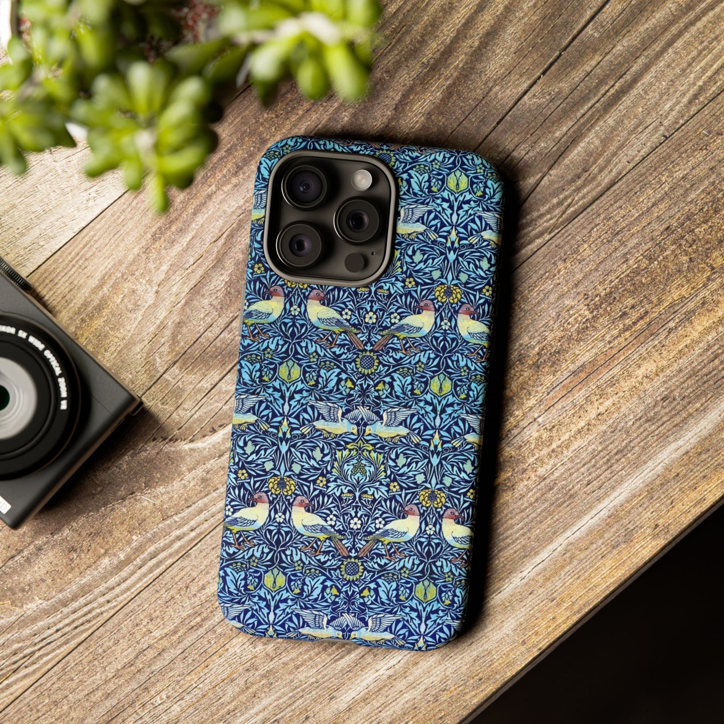 Bird and Floral Pattern Phone Case, Tough Cases, Gift for Nature Lovers, Eco-friendly, Custom Phone Accessories, All-Occasion