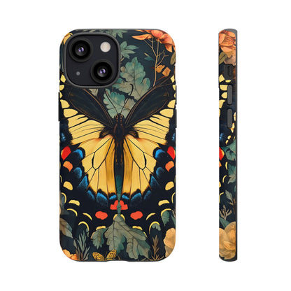 Butterfly Floral Phone Case, Art-inspire Tough Case, Gift for Nature Lovers, Butterfly Pattern Cover, Eco-Friendly Mobile Accessory