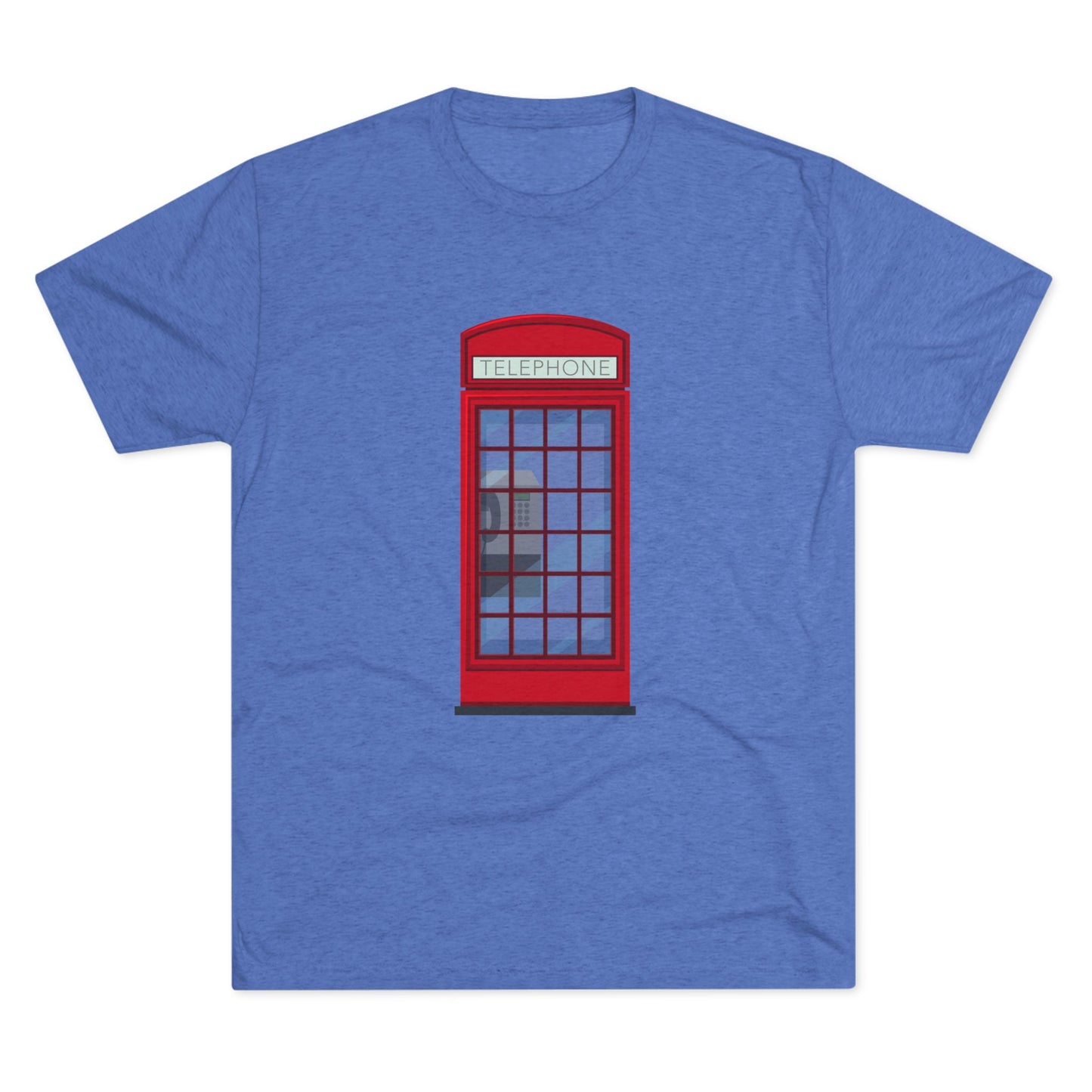 Iconic British Public Telephone - Classic Red Phone Box Unisex Tri-Blend Crew Tee