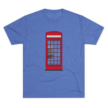Iconic British Public Telephone - Classic Red Phone Box Unisex Tri-Blend Crew Tee