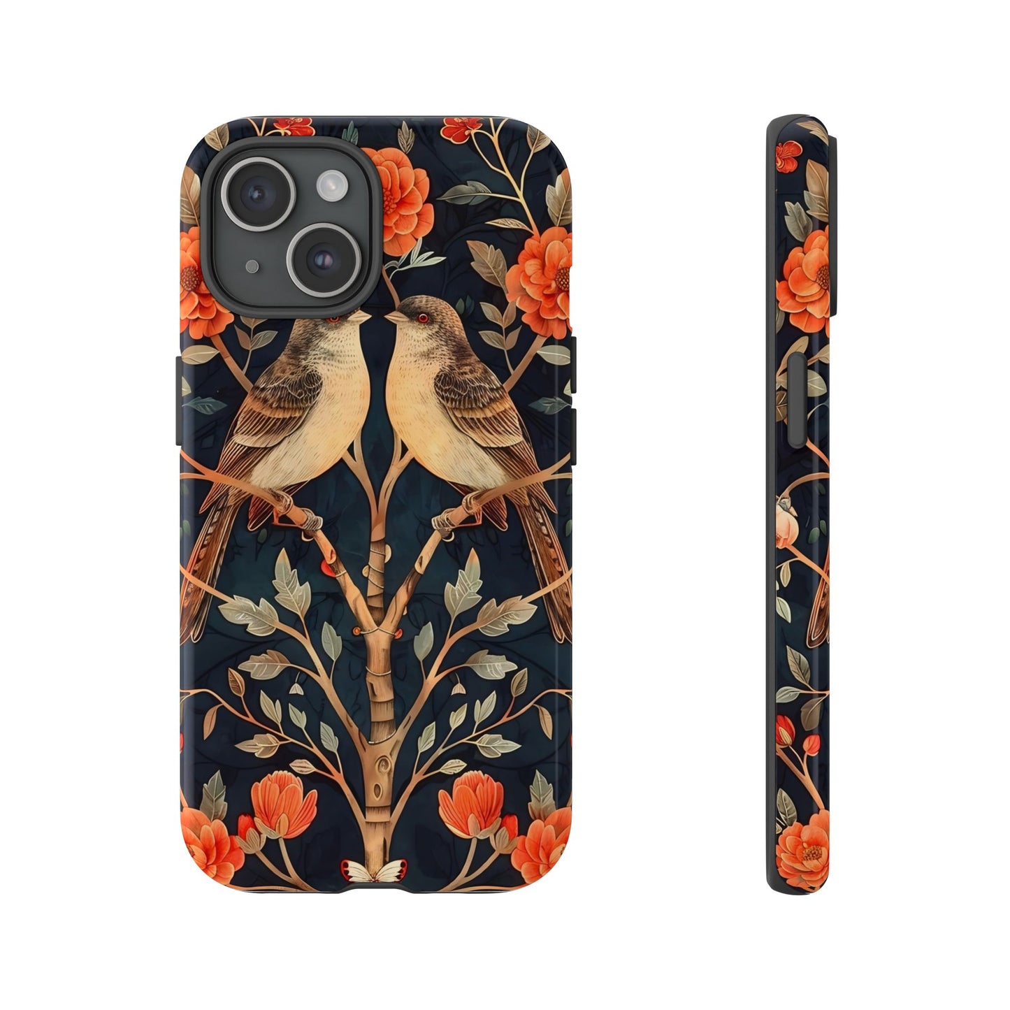 Floral Phone Case – Tough Cases with Bird Design, Unique Gift for Nature Lovers, Stylish Tech Accessory, Phone Cover, Artistic Case
