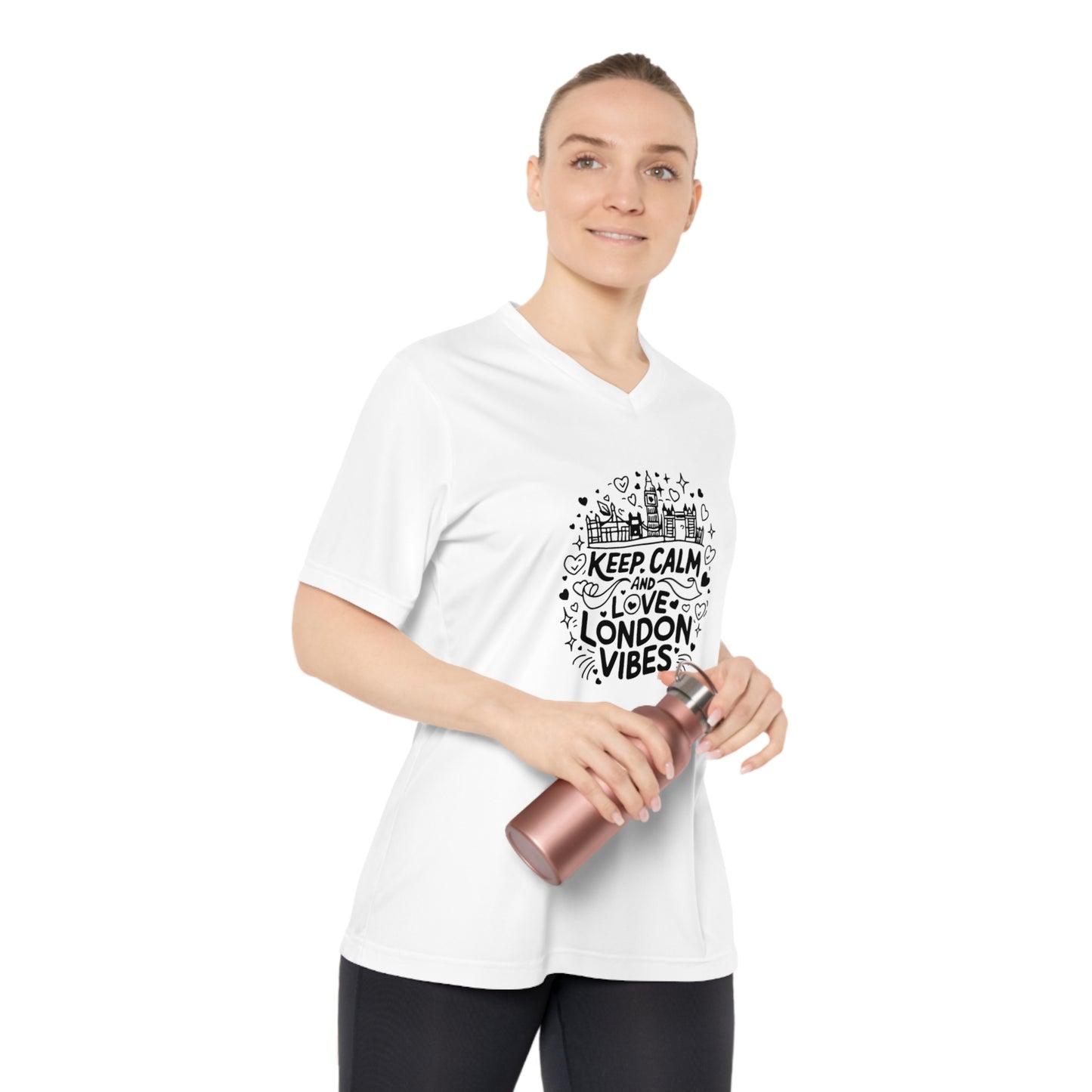 Women's Performance V-Neck T-Shirt - Keep calm and love London vibes
