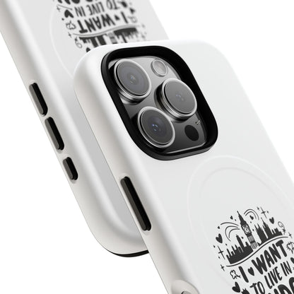 Stylish Tough Magnetic Phone Case - ‘I Want to Live in London’ | Ideal Gift for Travelers, Phone Accessory, Holiday Present, City Lovers