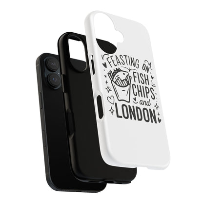 London Fish & Chips Phone Case | Fun Gift for Foodies, Travel Lovers, London Souvenir, Unique Accessories, Personalization Option