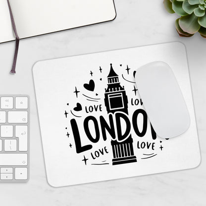 London-Themed Mouse Pad, Love Design Office Accessory, Gift for Travelers, Cute Desk Decor, Ideal for Work & Study, London Souvenir