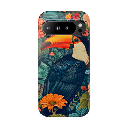 Tropical Toucan Phone Case - Cute Animal Design, Nature Lover Gift, Floral Pattern, Bird Lover Accessory, Summer Vibes