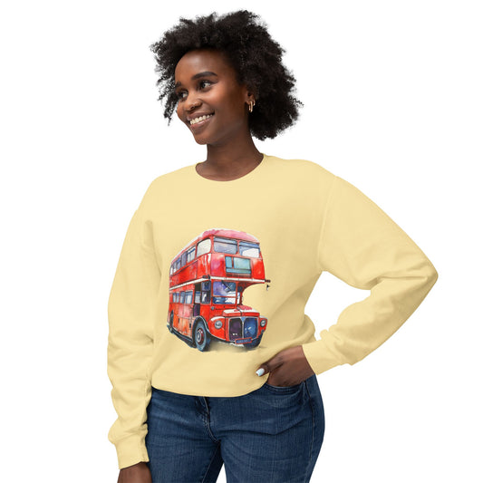 Unisex Lightweight Crewneck Sweatshirt - London Transport English Bus