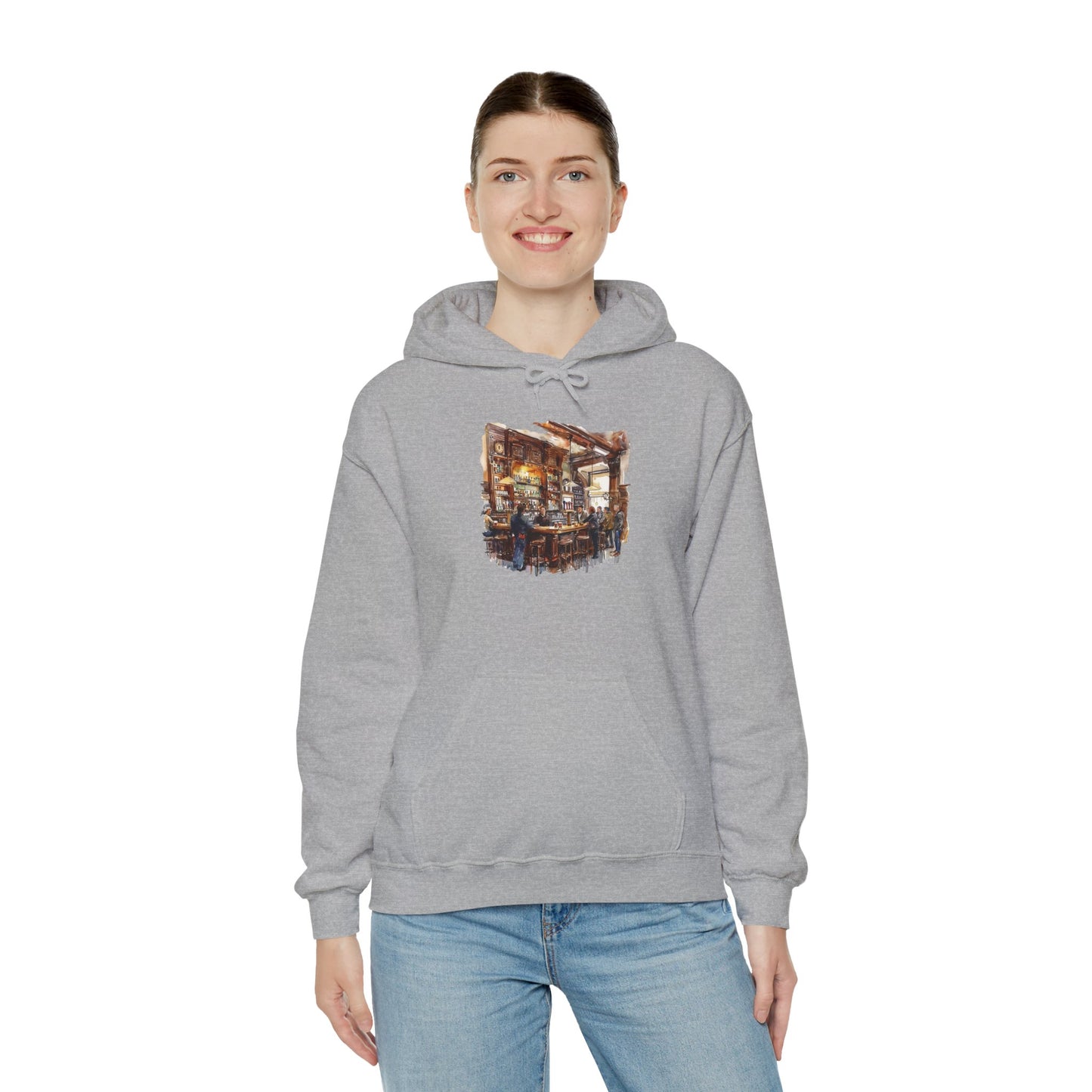 Unisex Heavy Blend™ Hooded Sweatshirt - Cozy British Pub