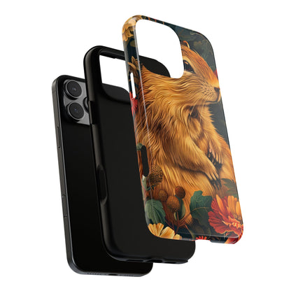 Cute Animal Phone Case, Floral Design Tough Cases for Nature Lovers, Gifts for Her, Customizable Mobile Accessory, Pet Lover Phone Cover