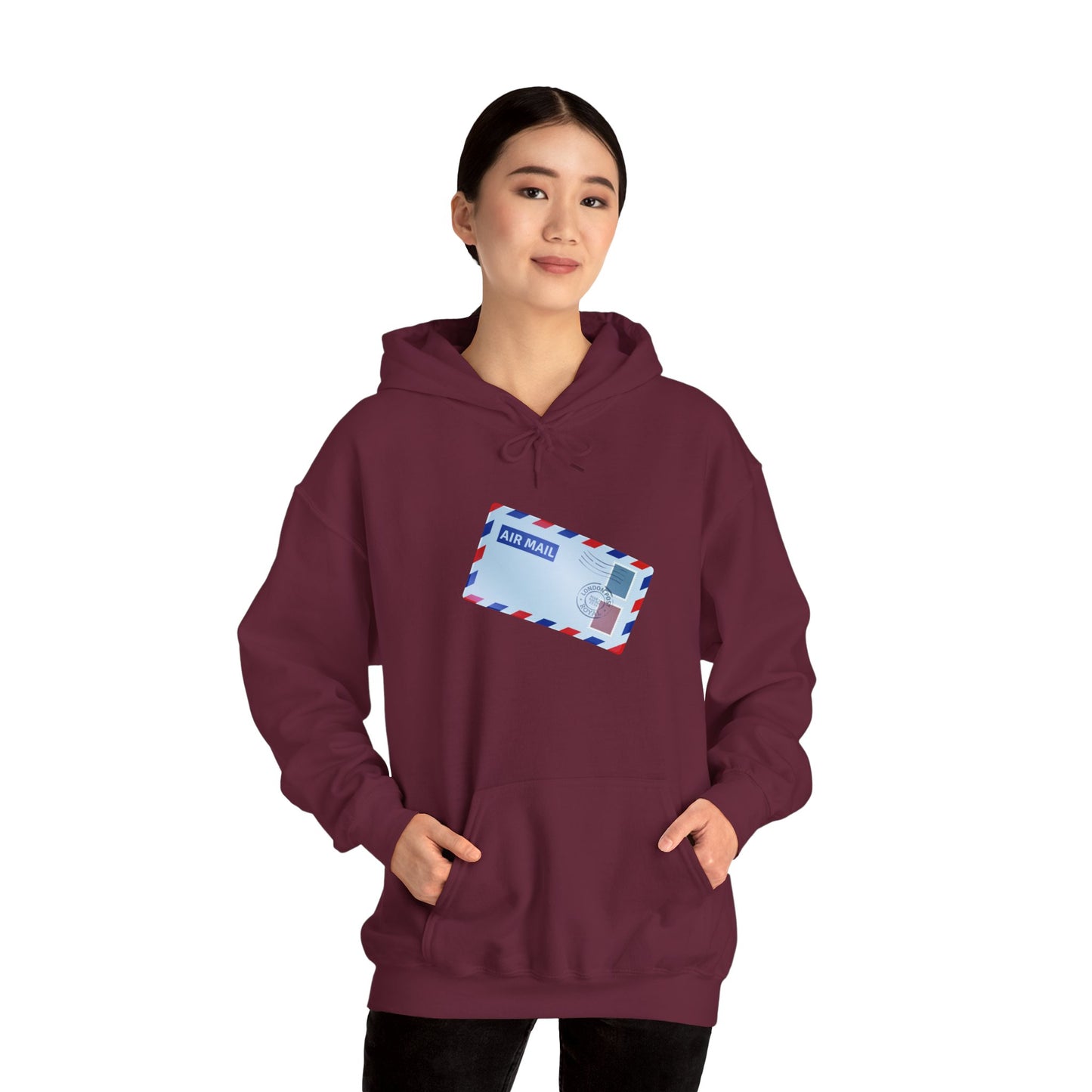 Unisex Heavy Blend™ Hooded Sweatshirt - Vintage British Air Mail - Classic Postal