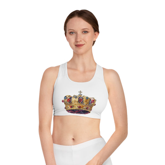 Sports Bra - Regality in Motion, Perfect for Fitness Enthusiasts - British Royal Crown Design - Iconic Symbol of Monarchy