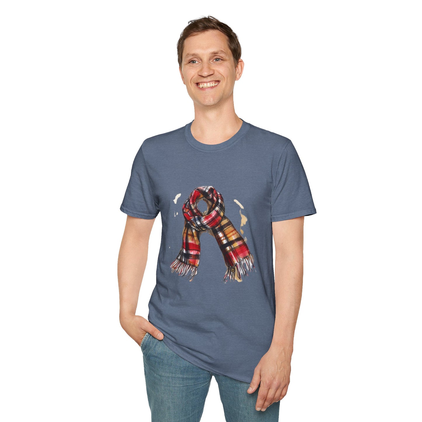 Unisex Softstyle T-Shirt - Fashionable British Plaid Scarf